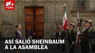 Claudia Sheinbaum sale de Palacio Nacional para su asamblea informativa en el Zócalo - Las Noticias