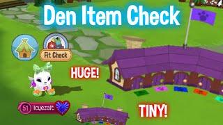 DEN ITEM FIT CHECK *GIANT AND TINY DEN ITEMS* FEATURE | Animal Jam