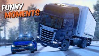 IDIOTS in Trucks #8 - WINTER Edition | Funny Moments - ETS2 Multiplayer