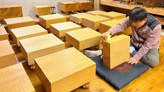 Process of making Go board,Shogi board.High-quality Go,Shogi board made by Japanese craftsmen