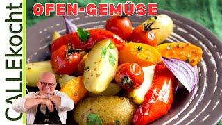 Ofen gebackenes GEMÜSE & HÄHNCHEN: Das gesunde & leckere Abendessen!