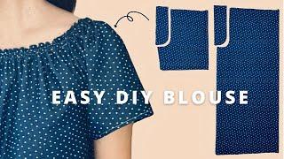 Easy pattern to make elastic neckline off shoulder blouse | summer blouse