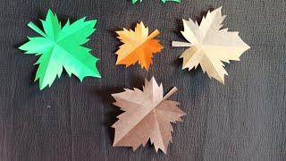 How To Make Paper Autumn Maple Leaf | Origami Autumn Leaves | Paper Leaf Making | #autumnleaves