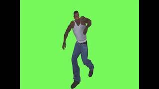 Cj Fortnite default dance green screen meme template
