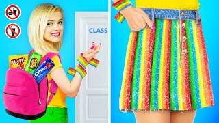 SNEAKING FOOD INTO SCHOOL | Best Ways to Sneak Candy in Class! Cool Ideas & Tricks by RATATA BOOM