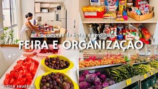 Organizando as compras do mês, fiz feira de frutas e verduras, limpeza nos armários e geladeira