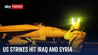 US launches airstrikes on targets across Iraq and Syria | Middle East tensions