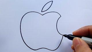 How To Draw Apple Logo Very Easy