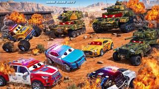 Epic War: Evil Military Tanks vs Heroic Police Cars | Criminal Car Pursuits | Hero Cars Episode