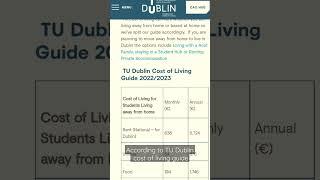 Student Cost of Living in Dublin €1478 per month, What!