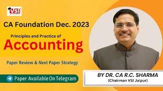 Review On CA Foundation Dec 2023 Accounting By CA R C Sharma Sir On 01  12 2024