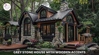 Cozy Tiny Home: Stone Exterior, Wood Accents