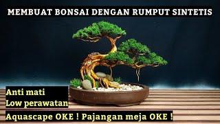 Step by step CARA MEMBUAT BONSAI dengan RUMPUT SINTETIS !!