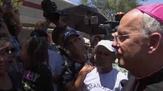 El Paso Bishop Mark Seitz crosses border to visit migrant families in Juarez