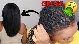 REMOVING MY 6 WEEKS OLD CORNROWS + FULL WASH DAY AND PRESS ON TYPE 4 NATURAL HAIR