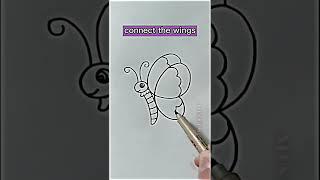 Easy Butterfly Drawing For Kids | Butterfly Art Ideas | Art's Of Munna #shorts #youtubeshorts #art