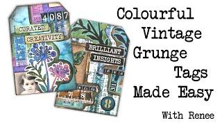 Colourful Vintage Grunge Tags Made Easy With Renee