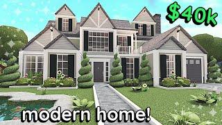 40k Modern Bloxburg Family House Build: 2 Story Tutorial