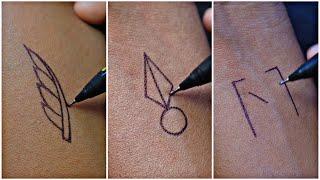 How to make an amazing tattoo of M letter // trending tribal with leave & most viral pen tattoos 