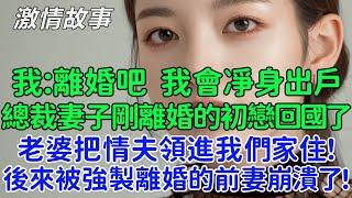 10年的契約婚姻結束後，我：離婚吧，我會凈身出戶。母子倆和這個家我都不要了！總裁妻子剛離婚的初戀回國了，老婆光明正大的把情夫領進我們家住！後來被強製離婚的前妻崩潰了！