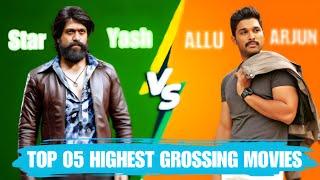 Allu Arjun vs Yash: Top 10 Highest Grossing Movies | Stylish Star vs Rocking Star! KGF 2 vs Pushpa 2