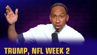 NFL wk 2 recap; Kelce distracted? Vegas fights, Cris Carter joins show, Trump assassination attempt