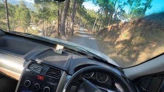 Downhill pov driving in hill village road || POV Village road