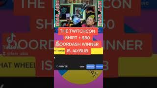 Jaybub wins the 50+ auto shirt $50 doordash GC Thank you @doordashgaming @doordash #twithcon #winner