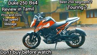 Duke 250 review in tamil| best 250 segment?|bs4|pros and cons| top speed| mileage|bs4vsbs6comparison