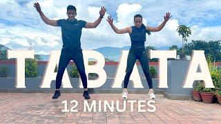 12 Min Intense Tabata Workout For Fat Burn & Cardio- No Equipment Workout