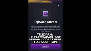 TapSwap Airdrop Claim STREAM LIVE CODE