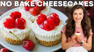 No Bake Mini Cheesecakes Recipe + Homemade Cherry Topping