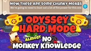 BTD6 Odyssey || Hard Mode Tutorial || Almost No MK || (Now these are some chunky MOABs)