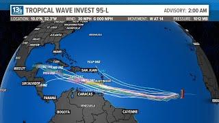Tropical wave in the central Atlantic has good chance of developing into Beryl