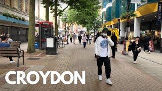 Croydon High Street, Walking from West Croydon to East Croydon Station - 4K Silent Walking Tour