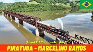 Cab Ride Steam Train Piratuba - Marcelino Ramos ("Trem das Termas", Brazil) train driver's view 4K