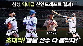 역대급 삼성라이온즈 2025 신인드래프트 지명 결과 역시 갓종렬 | 삼성팬들은 축제분위기