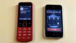 iPhone 3 vs Nokia 150 Incoming call & Outgoing call