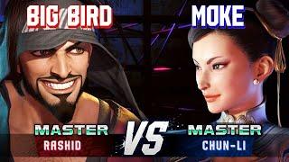 SF6 ▰ BIG BIRD (Rashid) vs MOKE (Chun-Li) ▰ High Level Gameplay