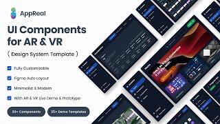 AppReal UI Kit & Components For AR,VR & MR | Figma Layout | With AR & VR Live Demo & Prototype