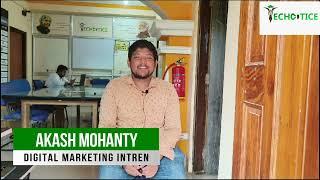 Akash Mohanty | Digital Marketing Internship Testimonial at Techctice