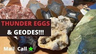 Geode CRYSTALS and THUNDER EGGS! Mail from Currently Rockhounding and viewers