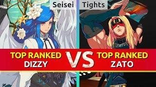 GGST ▰ Seisei (TOP Ranked Dizzy) vs Tights (TOP Ranked Zato). High Level Gameplay