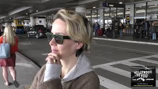 Sarah Paulson talks about Donald Trumps views toward Gay & Lesbian community while departing at LAX