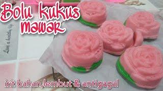 Resep Bolu kukus mawar irit bahan,lembut dan antigagal