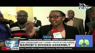 Chaos as Nairobi county assembly speaker  Beatrice Elachi returns to office