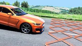 Massive Spike Strip Pileup Car Crashes #90 – BeamNG Drive | CrashBoomPunk