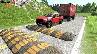 Cars vs Weird Speed Bumps #4 - BeamNG DRIVE