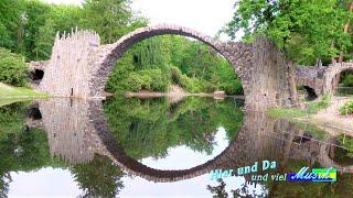 Die Rakotzbrücke in 4k -  Im Rhododendronpark in Kromlau.