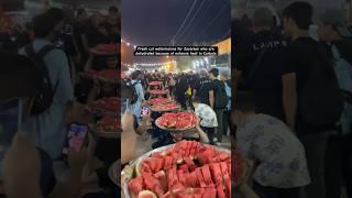 Fresh cut watermelons for Zayareen who are dehydrated because of extreme heat in Karbala #arbaeen